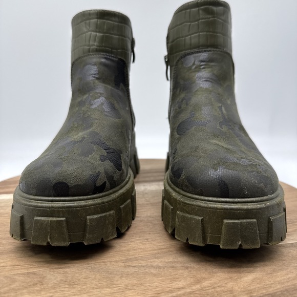 Mata Shout-Out Zip-up‎ Ankle Camo Combat Boots Womens Size 7.5 Platform Moto Y2K - Picture 3 of 9